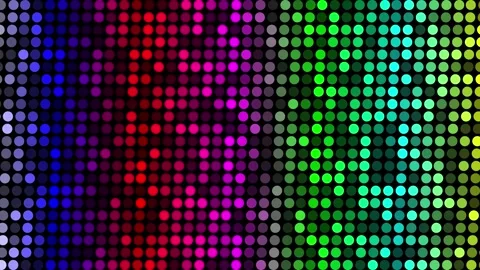 Colorful dots gradient pattern on plain black background Video stock 275136610