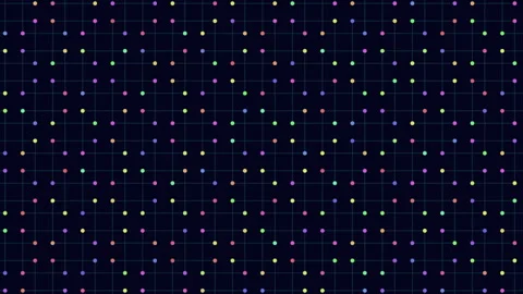 Colorful dots grid pattern on black background Stock-Footage 275578619