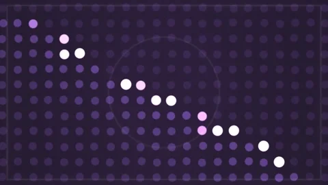 Colorful dots moving in a wave pattern on a dark background Stock Footage 339329669