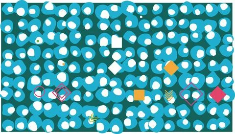 Colorful dots pattern with one highlighted dot Stock Illustration