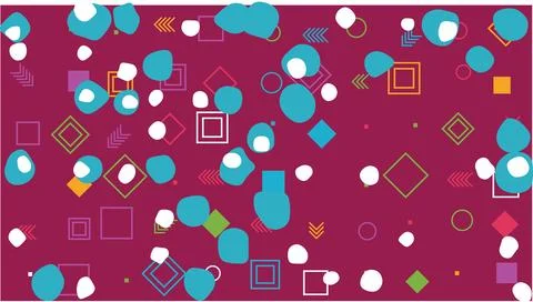 Colorful dots pattern on pink grid background Illustrazione stock