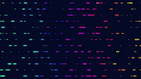 Colorful dots pattern in rows on blue gradient Video stock 221352164