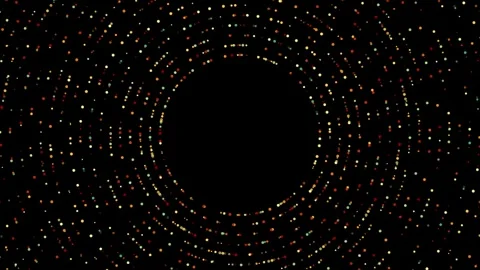 Colorful dots rotating on black background Stock Footage 296089420