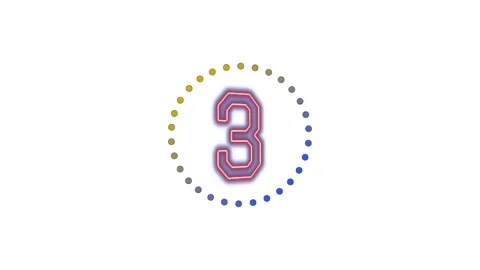Colorful Dotted Circle Countdown Number 3 Animation Clip 库存影片 333489539