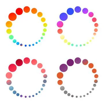 Colorful Dotted Circle Set Stock Illustration