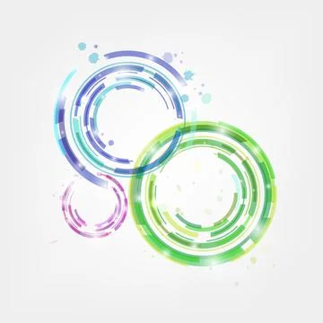 Colorful Dotted Circle Set Isolated on Transparent Background Stock Illustration