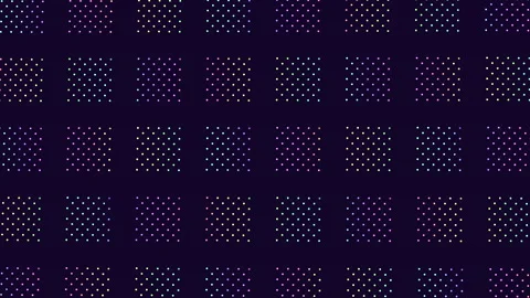 Colorful dotted diamond pattern background with glowing lights, seamless motion Stock Footage 333144700