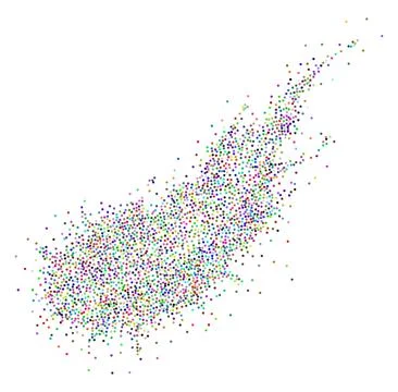 Colorful dotted particles flow 스톡 일러스트