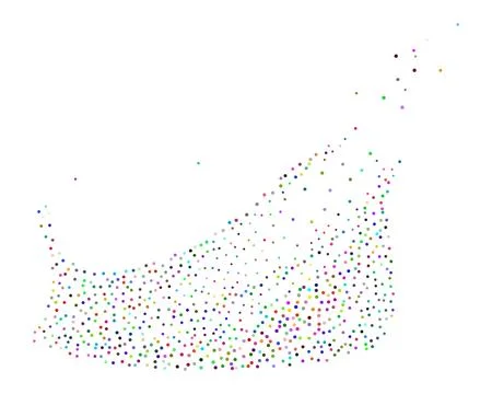 Colorful dotted particles flow イラスト素材