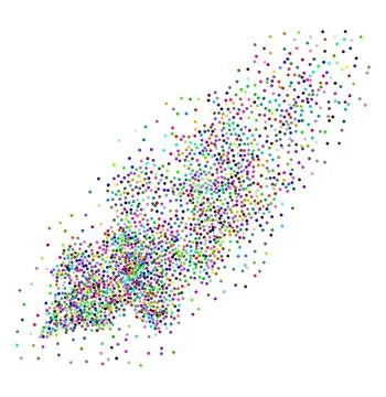 Colorful dotted particles flow Stock Illustration