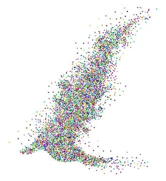 Colorful dotted particles flow Stock Illustration