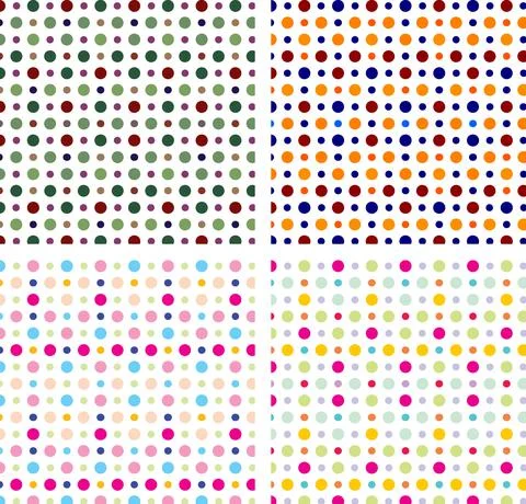 Colorful Dotted Pattern Design Set Stock Illustration