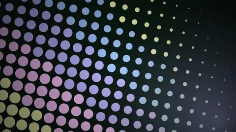 Colorful dotted pattern with vibrant circles on dark background Stock Illustration