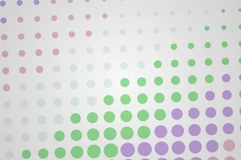Colorful dotted pattern on white background with green and purple Stock Photos