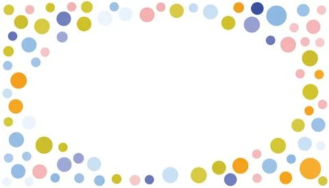 Colorful dotted round frame. Border with circle shapes. Geometric art. Stock Illustration