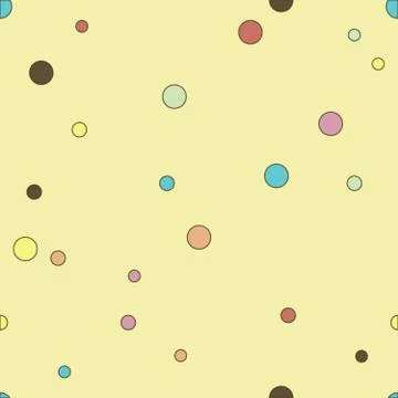 Colorful dotted seamless pattern. Polka Dot on yellow background Background Illustrazione stock