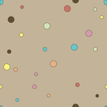 Colorful dotted seamless pattern. Polka Dot on beige background Background Illustrazione stock