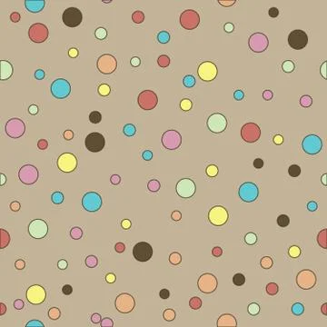 Colorful dotted seamless pattern. Polka Dot on beige background Background Stock Illustration