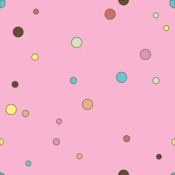 Colorful dotted seamless pattern. Polka Dot on pink background Background Stock Illustration
