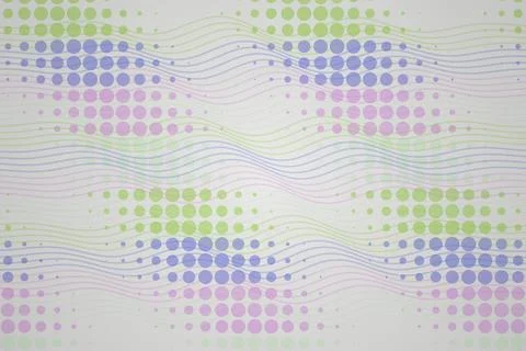 Colorful dotted waves pattern with smooth lines and circles Stock Photos