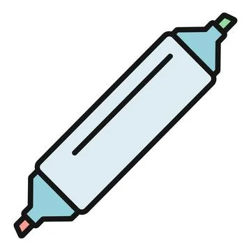 Colorful double ended highlighter marker pen illustration Stock Illustration