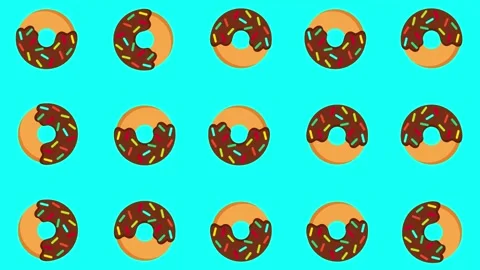 Colorful Doughnut Background Pattern Animation Stock Footage 316982880