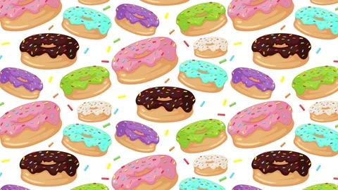 Colorful Doughnut Pattern Animation Stock Footage 303789832