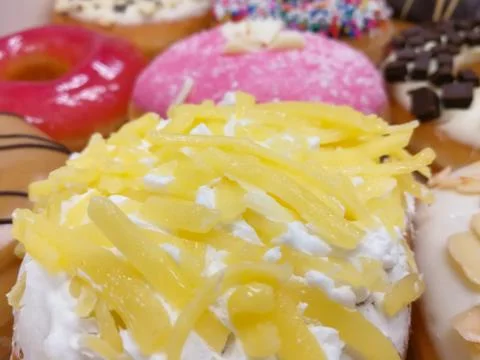 Colorful of doughnuts Stock Photos