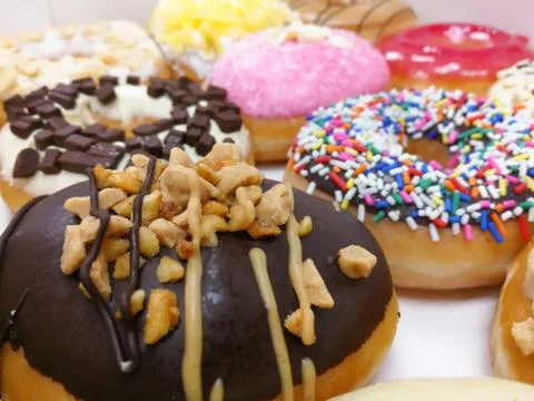 Colorful of doughnuts Stock Photos