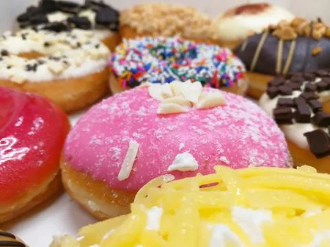 Colorful of doughnuts Stock Photos