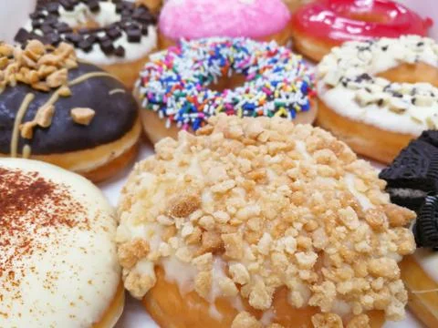 Colorful of doughnuts Stock Photos