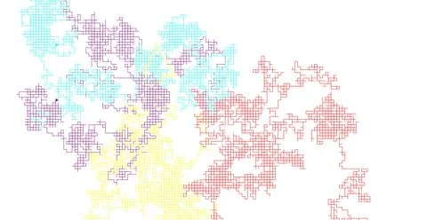 Colorful Dragon Curve created by Graphically Intelligent Image Generator with wh 스톡 일러스트