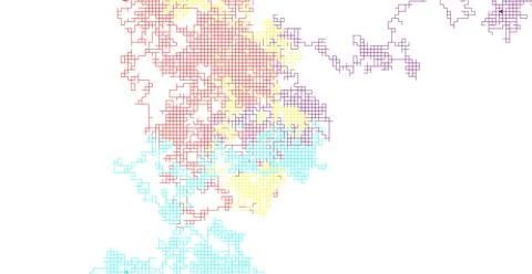 Colorful Dragon Curve created by Graphically Intelligent Image Generator with wh 스톡 일러스트
