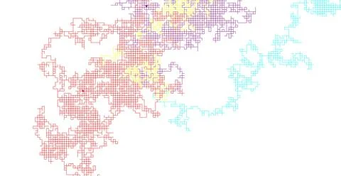 Colorful Dragon Curve created by Graphically Intelligent Image Generator with wh 스톡 일러스트