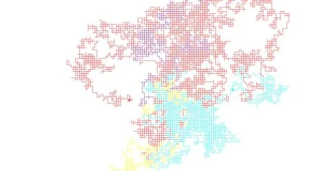 Colorful Dragon Curve created by Graphically Intelligent Image Generator with wh 스톡 일러스트