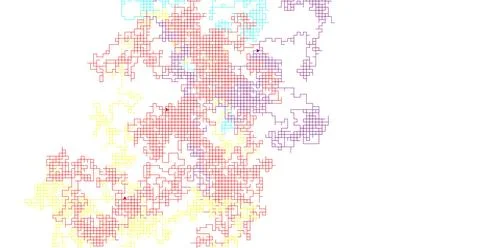Colorful Dragon Curve created by Graphically Intelligent Image Generator with wh 스톡 일러스트