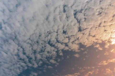Colorful dramatic cloudy sky in twilight background Stock Photos