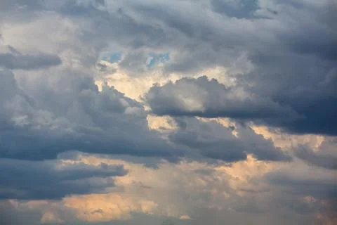 Colorful dramatic evening sky with a cloud. Nature Stock Photos