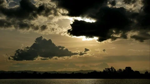 Colorful dramatic sky with cloud at sunset. Stock Footage 94222102