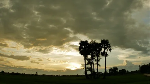 Colorful dramatic sky with cloud at sunset. Video stock 94222569