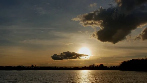 Colorful dramatic sky with cloud at sunset. Video stock 94223232