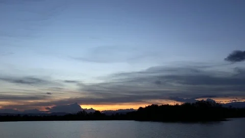 Colorful dramatic sky with cloud at sunset. Stock Footage 94223983