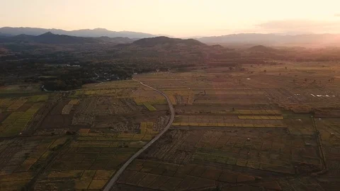 Colorful dramatic sky with cloud at sunset in the mountains Stock Footage 120552230