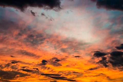 Colorful dramatic sky with cloud at sunset Foto stock
