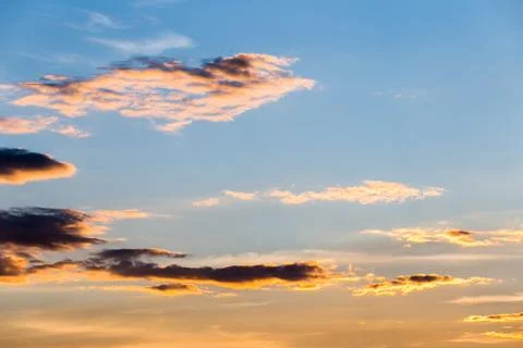 Colorful dramatic sky with cloud at sunset. 스톡 사진