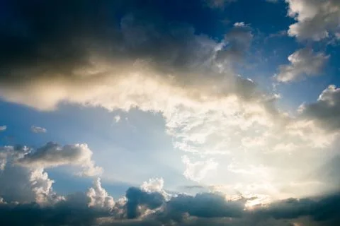 Colorful dramatic sky with cloud at sunset. 写真素材