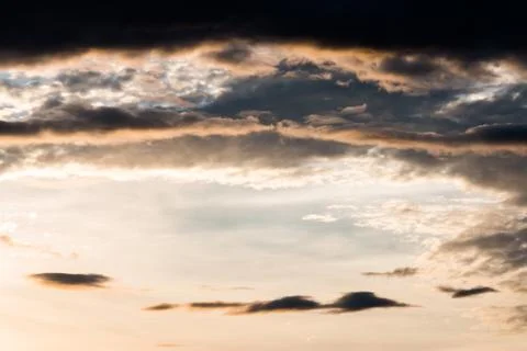 Colorful dramatic sky with cloud at sunset. 写真素材