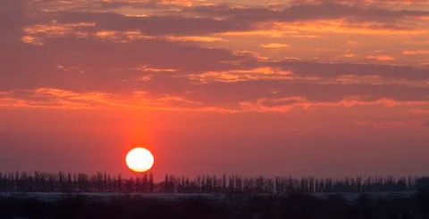 Colorful dramatic sky with cloud at sunset Stock Photos