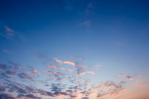 Colorful dramatic sky with cloud at sunset Stock Photos