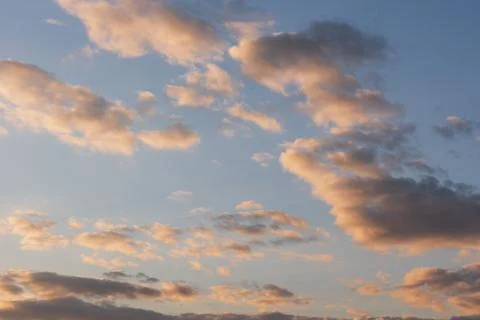 Colorful dramatic sky with cloud at sunset Stock Photos